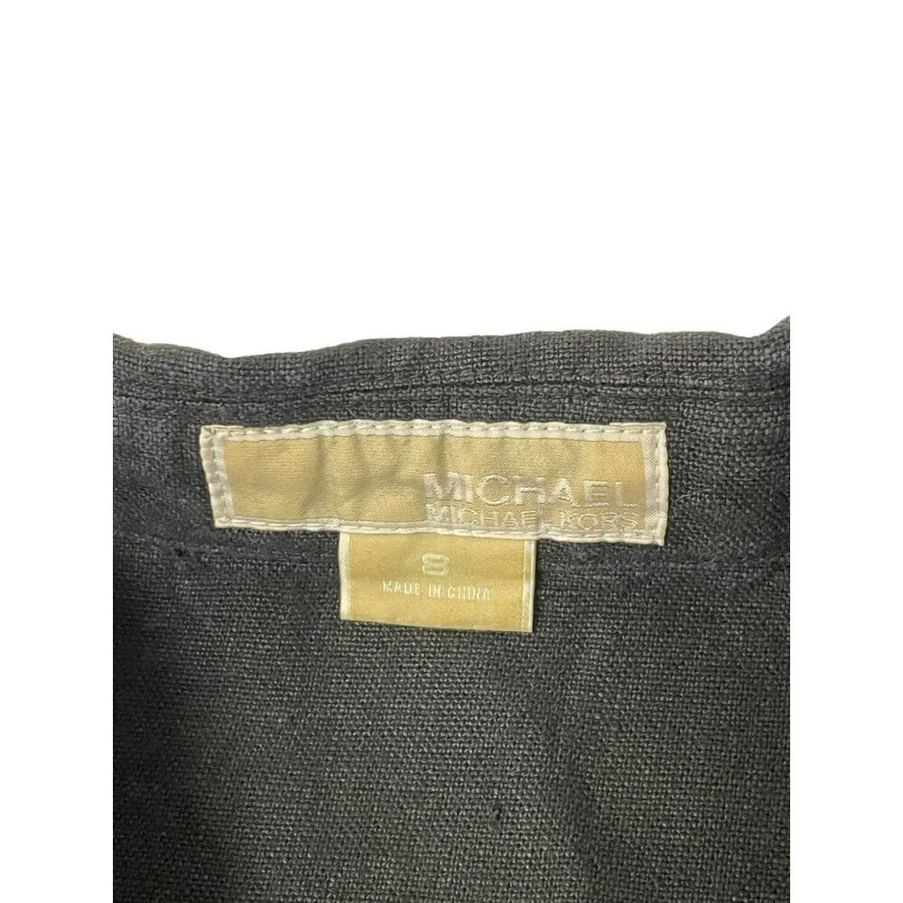 Michael Kors Womens Blazer Suit Jacket Size 8 Multicolor Tie Dye 100% Linen - Picture 4 of 9